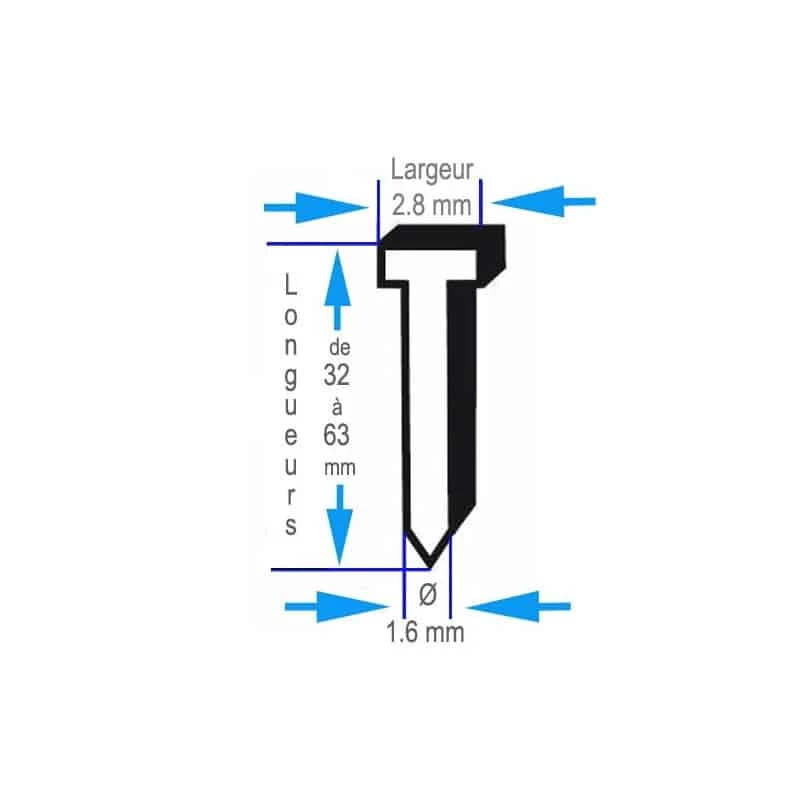 Clou, Vis, Pointe, Agrafe & Cheville BOSCH 2000 Pointes à Tête Fraisée 20° 1.6/16 G Galvanisées - SK64-20G 1 Clou, Vis, Pointe, Agrafe & Cheville BOSCH 2000 Pointes à Tête Fraisée 20° 1.6/16 G Galvanisées - SK64-20G
