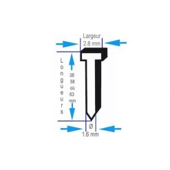 Clou, Vis, Pointe, Agrafe & Cheville BOSCH 2000 Pointes à Tête Fraisée 20° 1.6/16 G Inoxydable - SK64-20NR