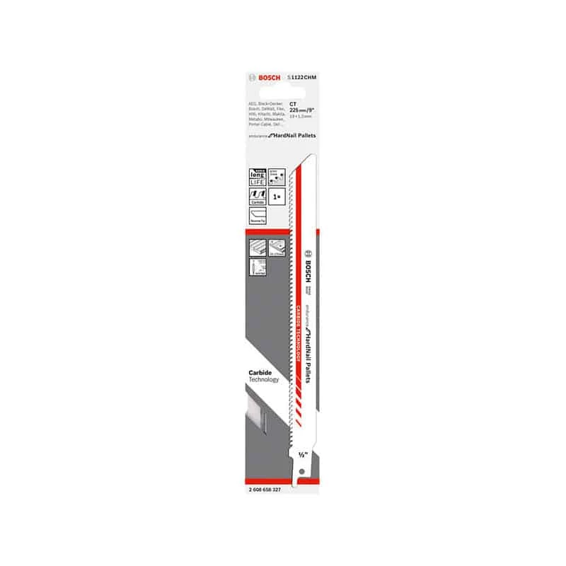 Lame Scie Sabre & Alligator BOSCH Lame De Scie Sabre S1122CHM 225mm Endurance For HardNail Pallets - 2608658327 2 Lame Scie Sabre & Alligator BOSCH Lame De Scie Sabre S1122CHM 225mm Endurance For HardNail Pallets - 2608658327 - Image 2